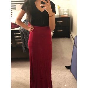 Wine colored maxi skirt
